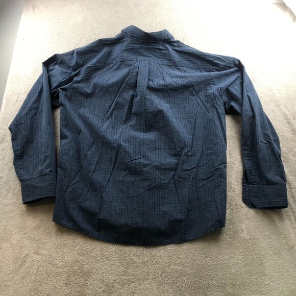 Dockers Mens Shirt Size XL Long Sleeve Button Up Blue Plaid Casual Classic Y2K - Picture 9 of 9